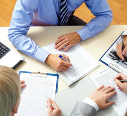 men working at the table