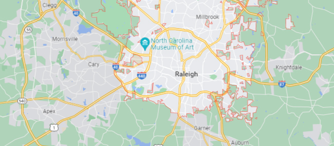 Raleigh NC Google Maps Location