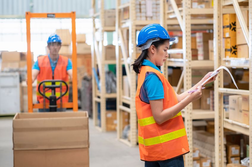 Workers at warehouse fulfilling orders